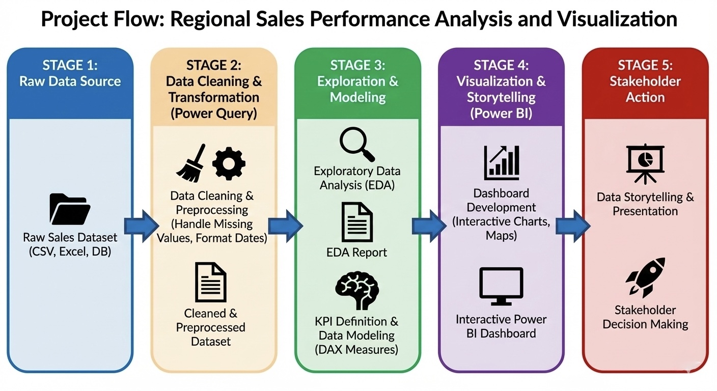 Regional Sales Performance Analysis and Visualization Architecture Diagram
