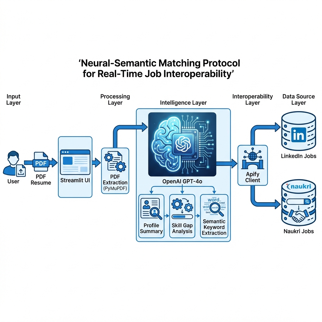 Neural-Semantic Matching Protocol for Real-Time Job Interoperability Architecture Diagram